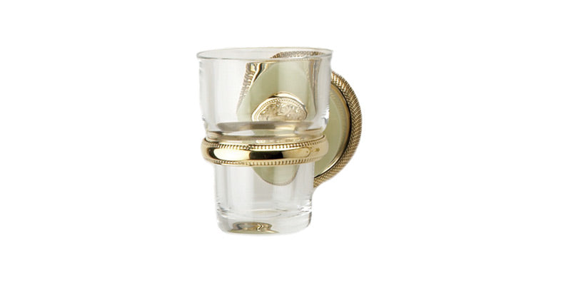 polished brass glass holder
