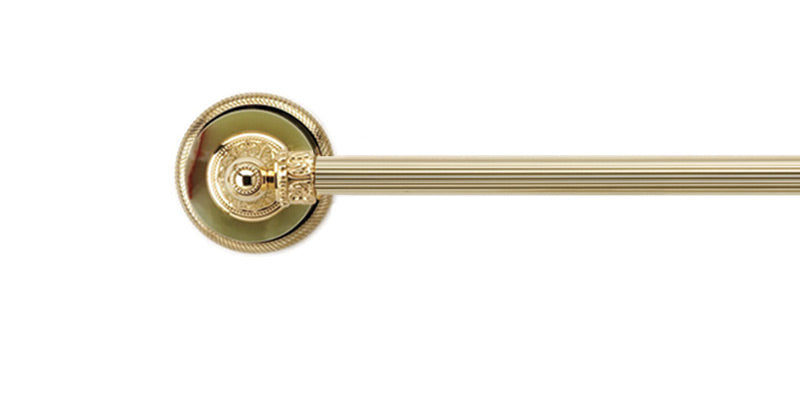 polished brass towel bar