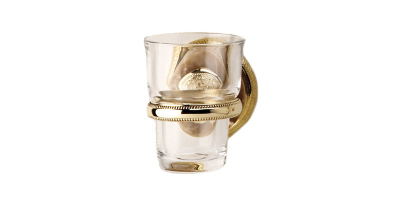 polished brass glass holder
