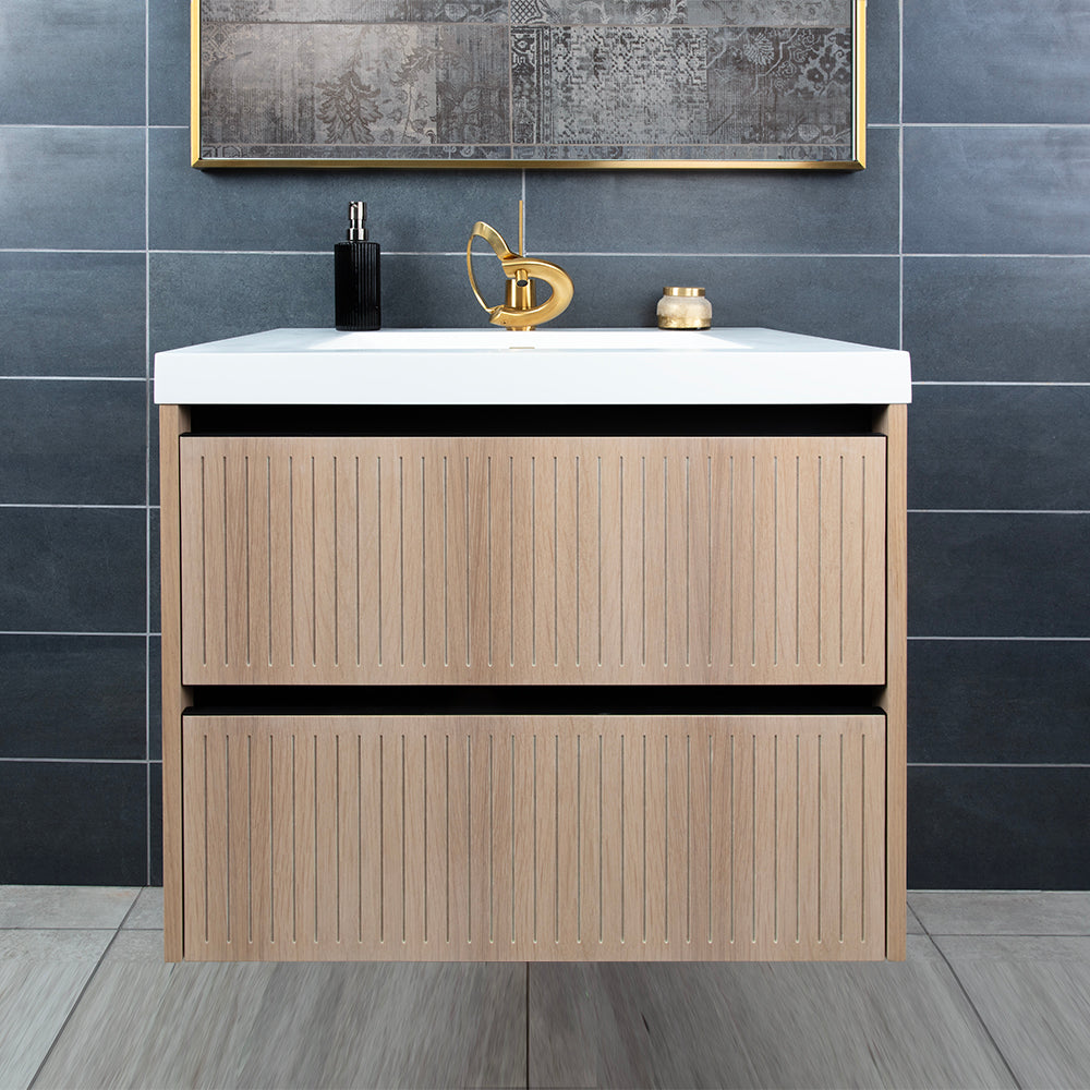 white oak vanity