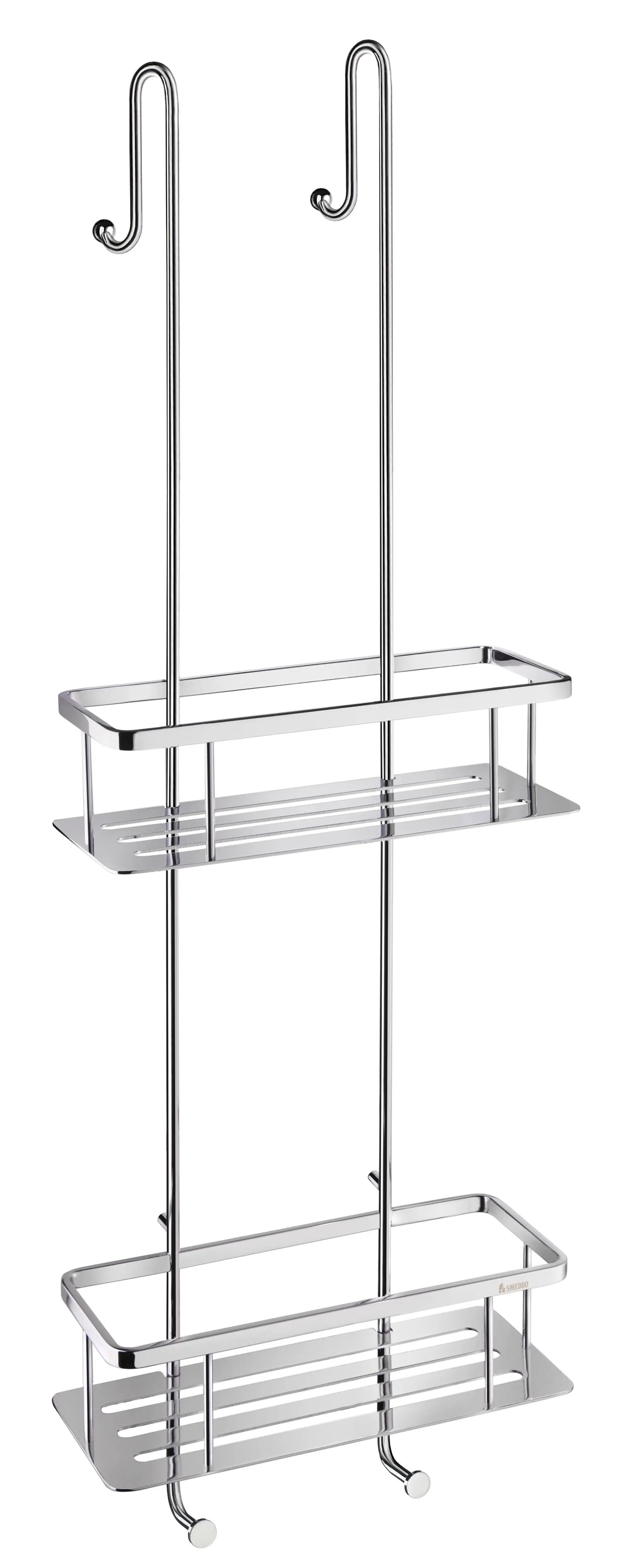 polished chrome shower basket
