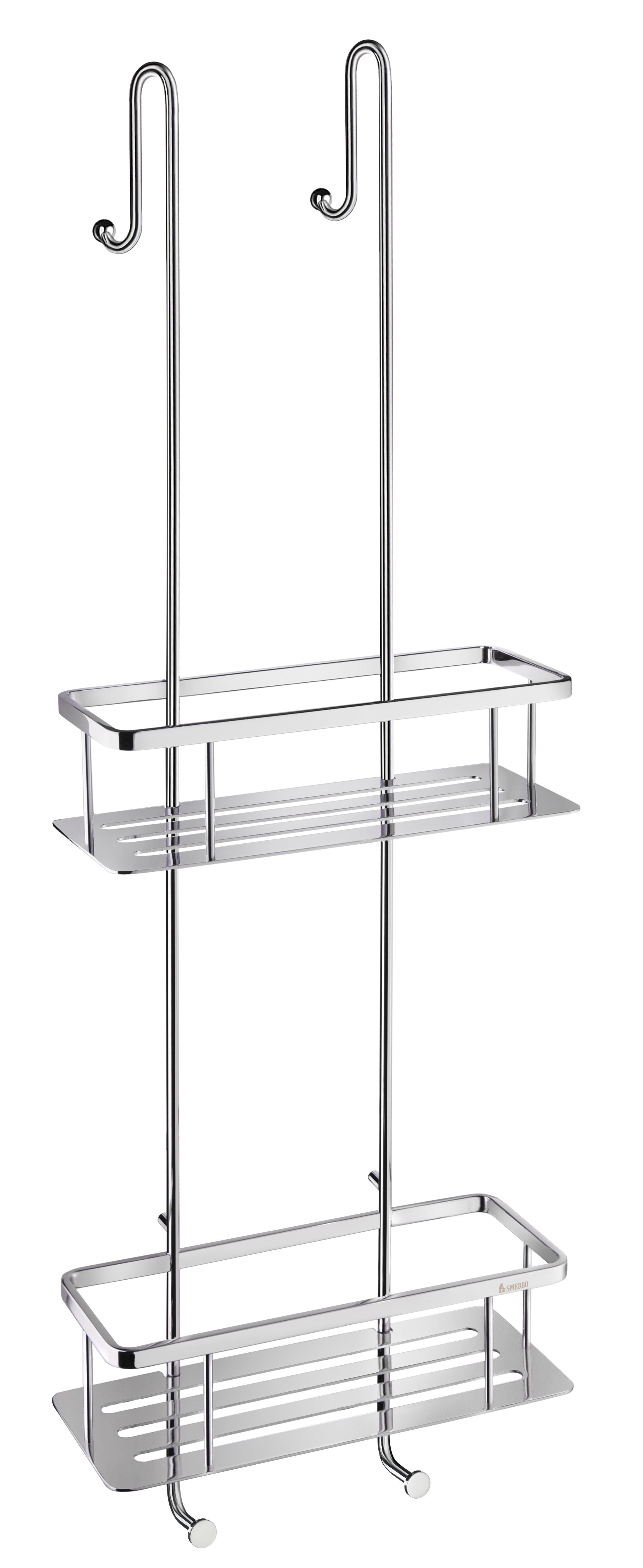 polished chrome shower basket