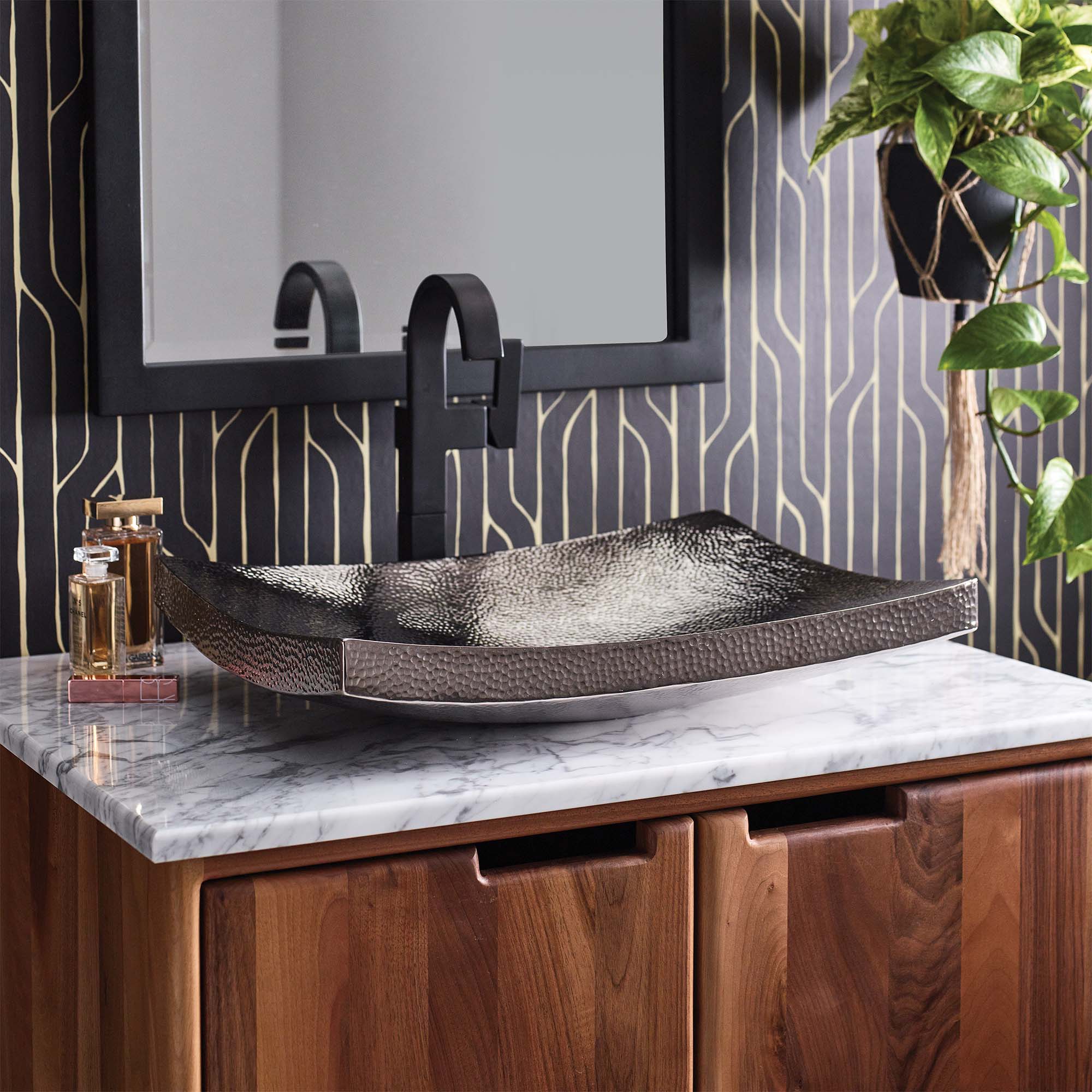 polished nickel bathroom sink