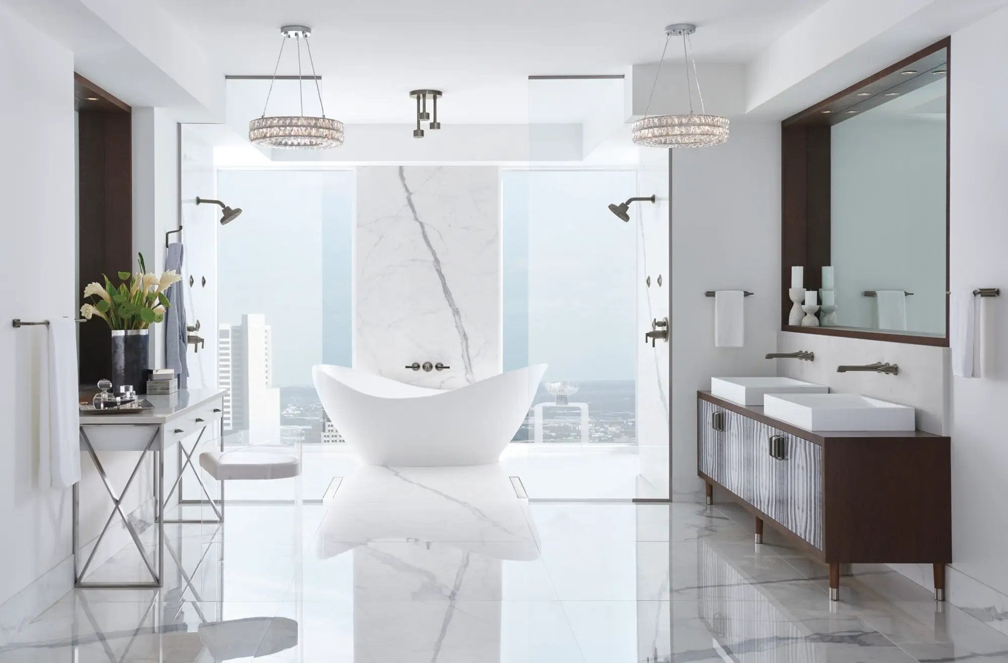luxe steel showerhead