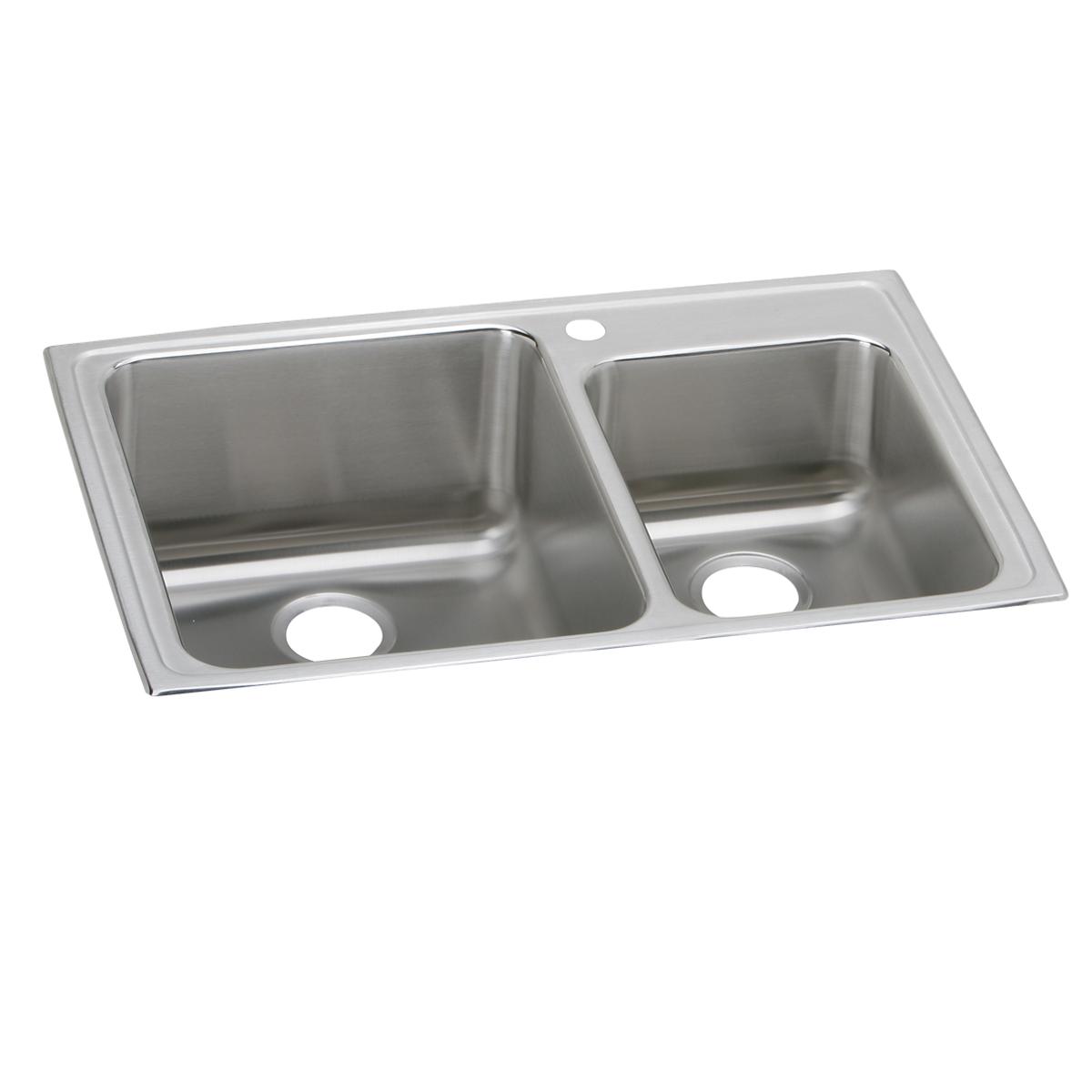 lustrous satin double bowl drop-in sink