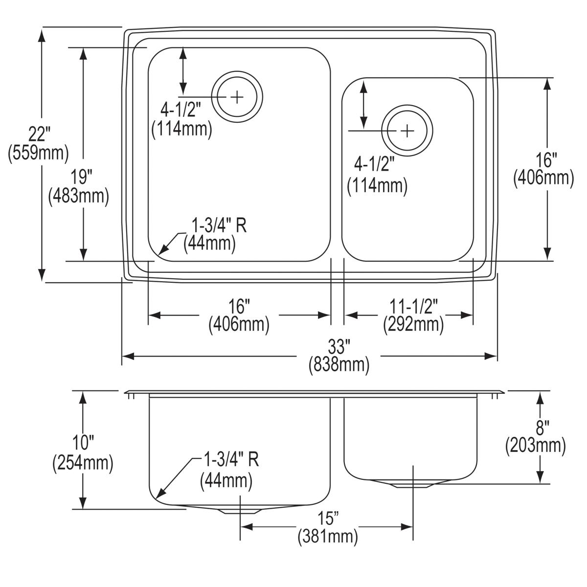 lustrous satin double bowl drop-in sink