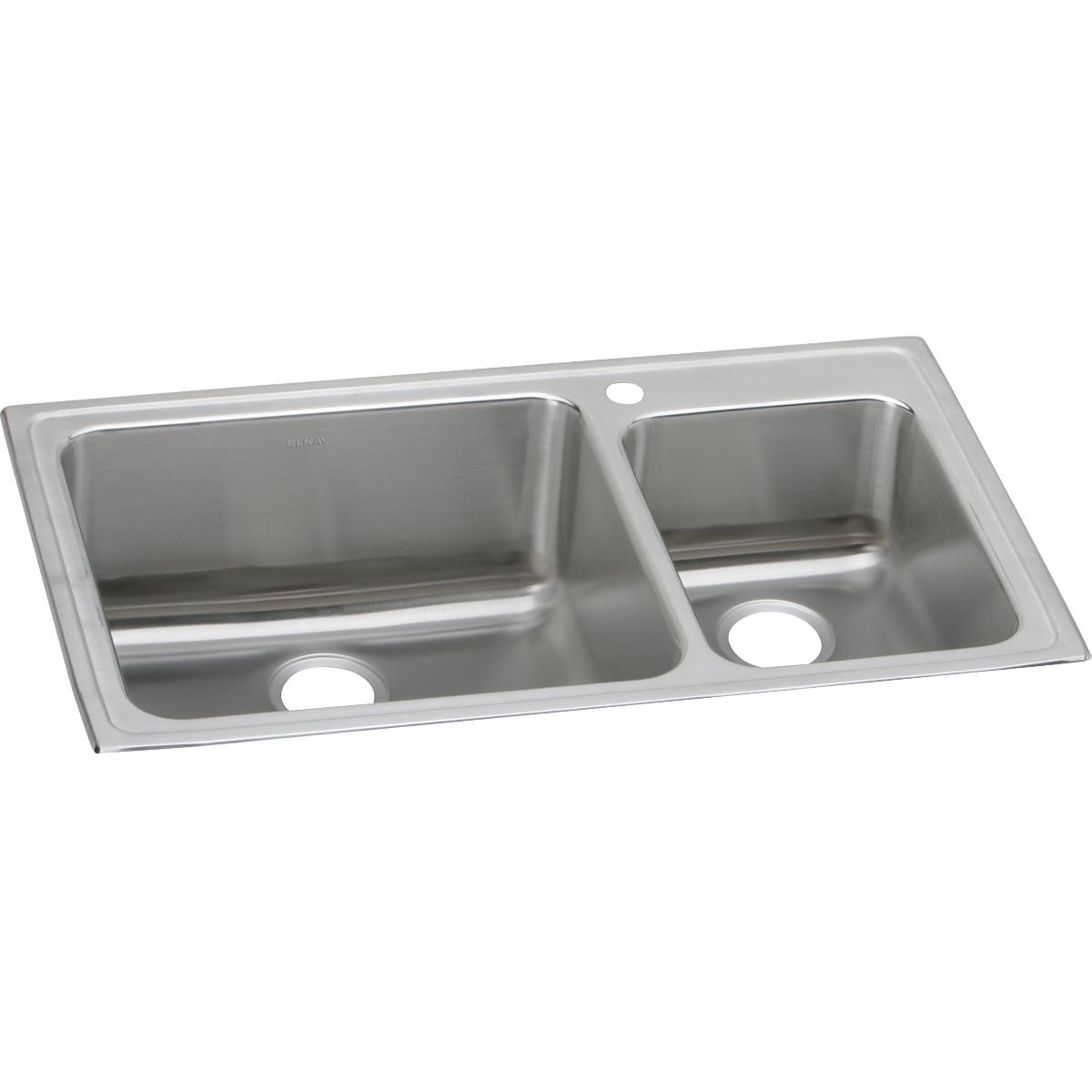 Elkay Lustertone Classic 37" x 22" x 10" 60/40 Double Bowl Drop-in Sink