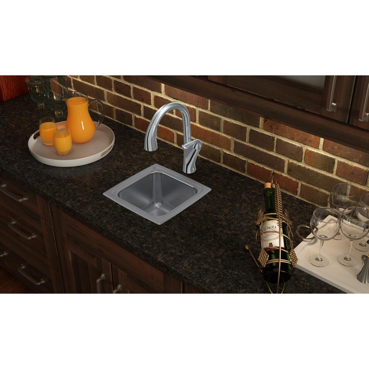 lustrous satin single bowl drop-in sink