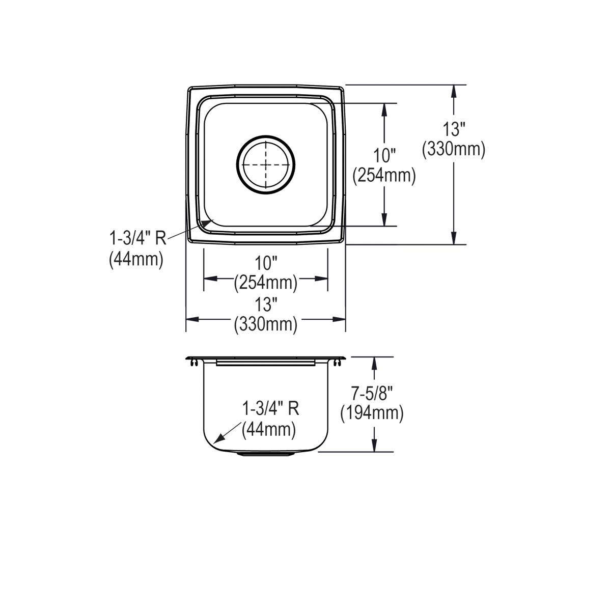 lustrous satin single bowl drop-in sink