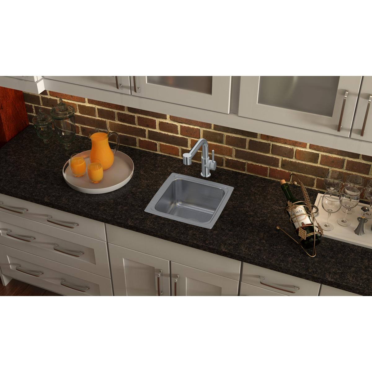 lustrous satin single bowl drop-in bar sink