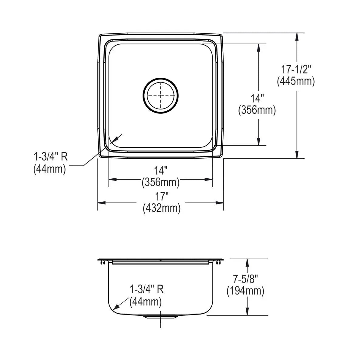 lustrous satin single bowl drop-in sink
