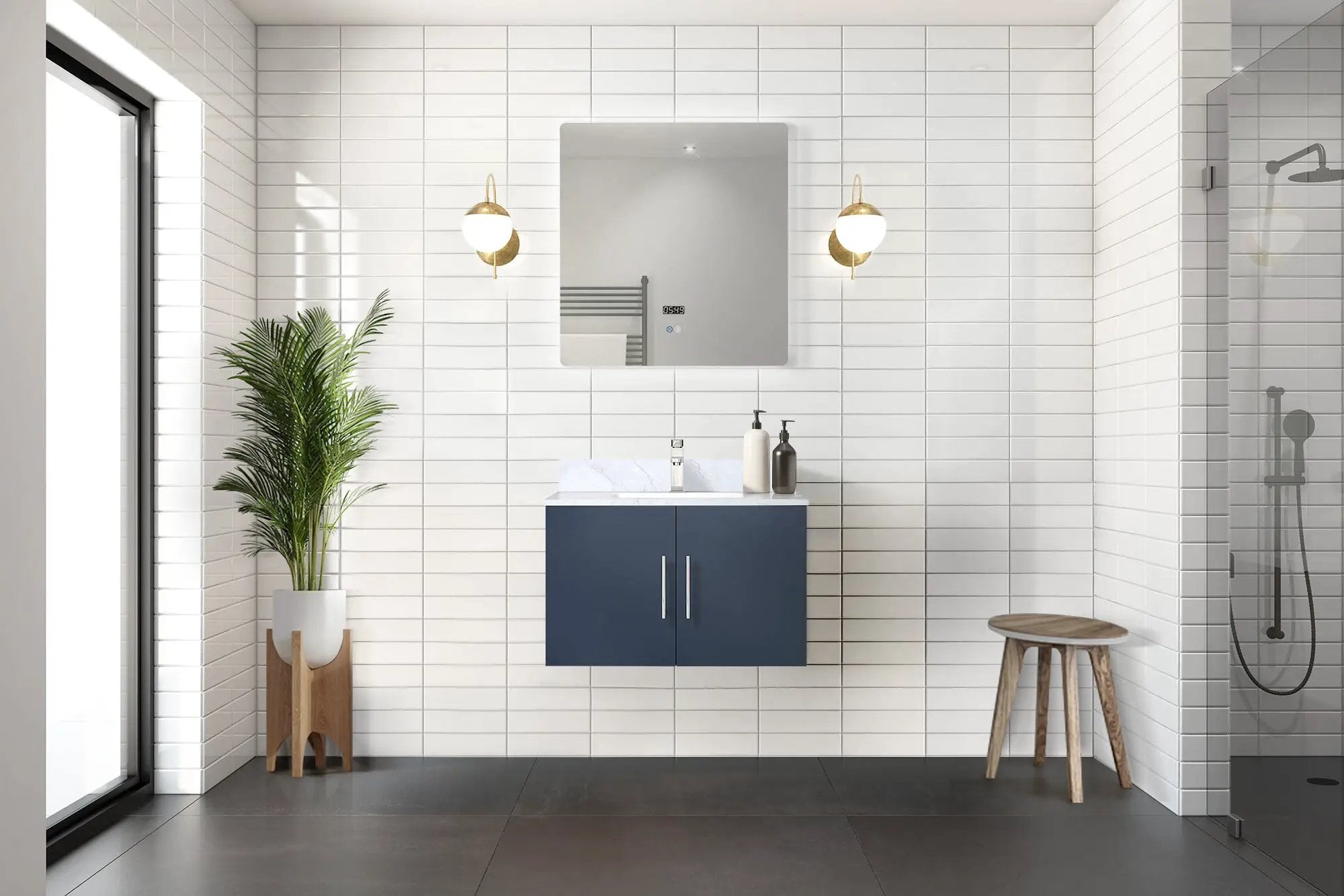 navy blue vanity