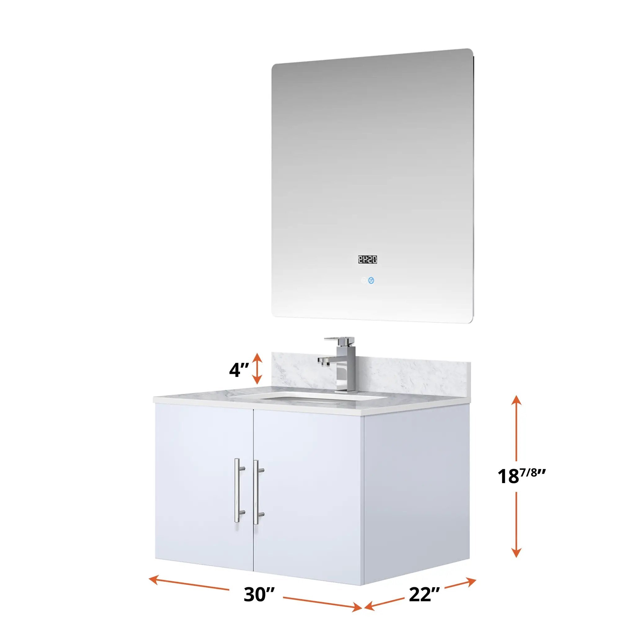 glossy white vanity