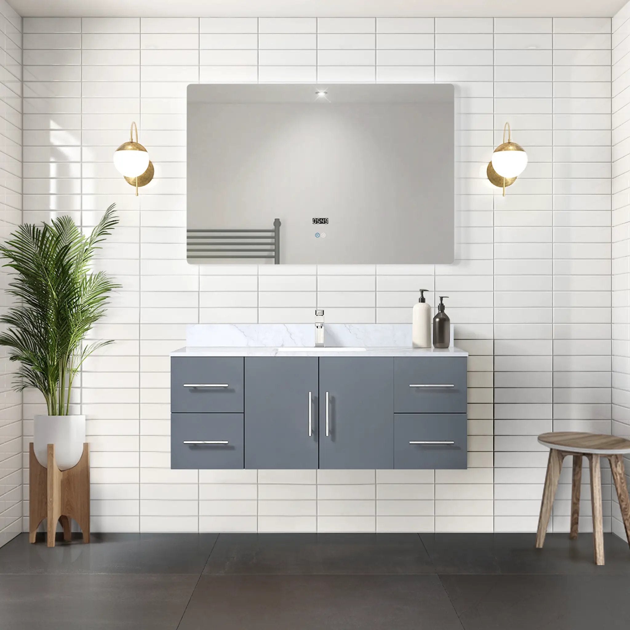dark grey vanity