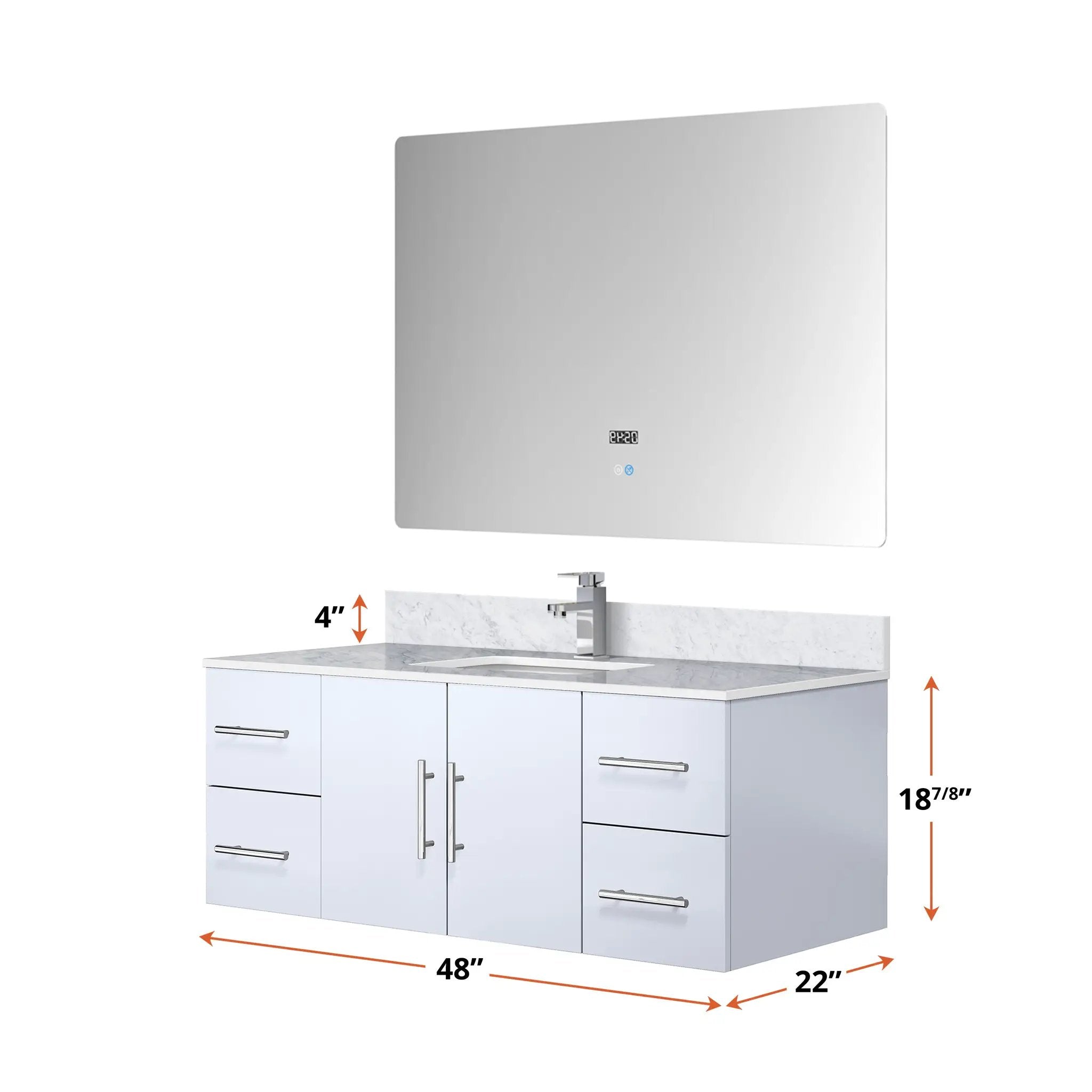 glossy white vanity