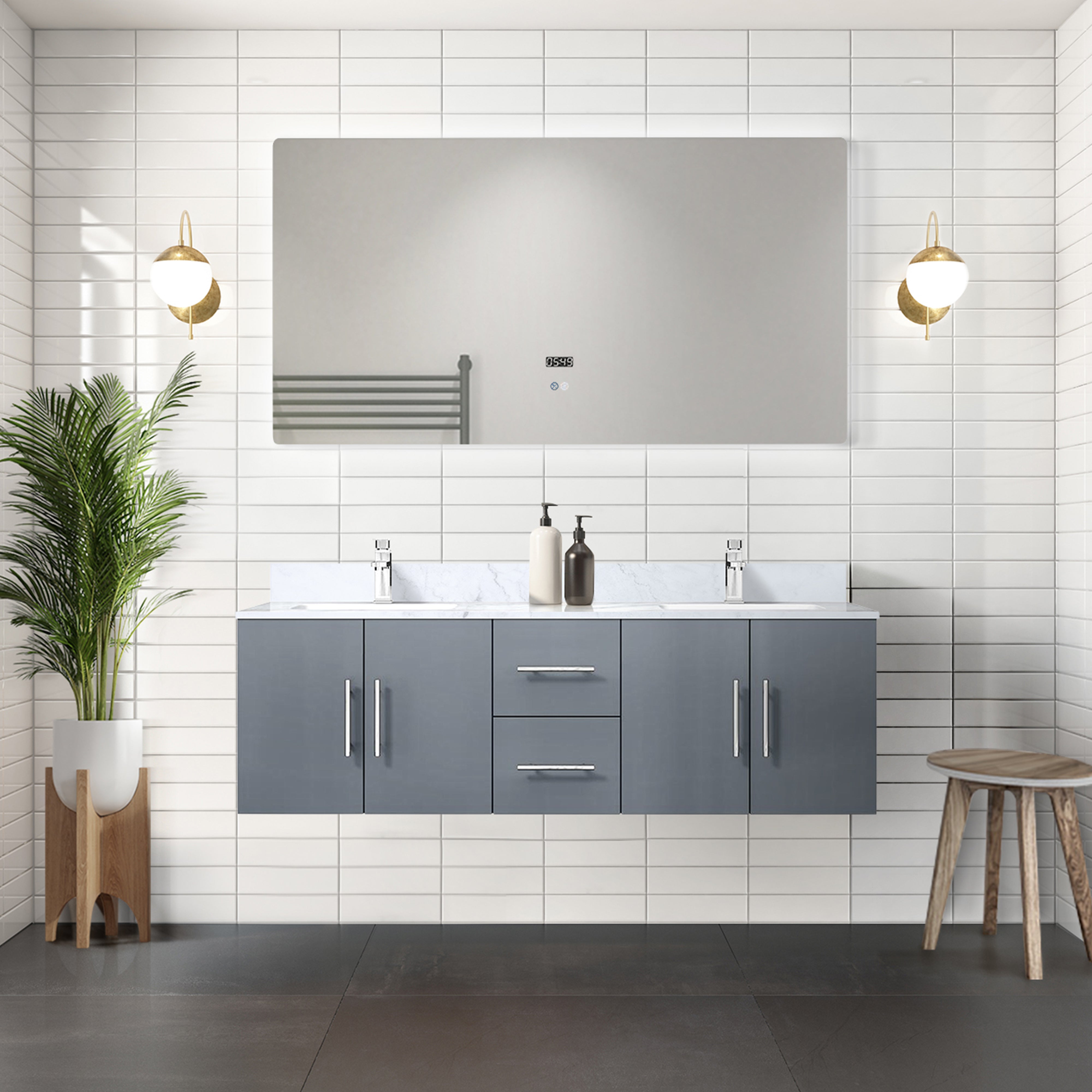 dark grey vanity