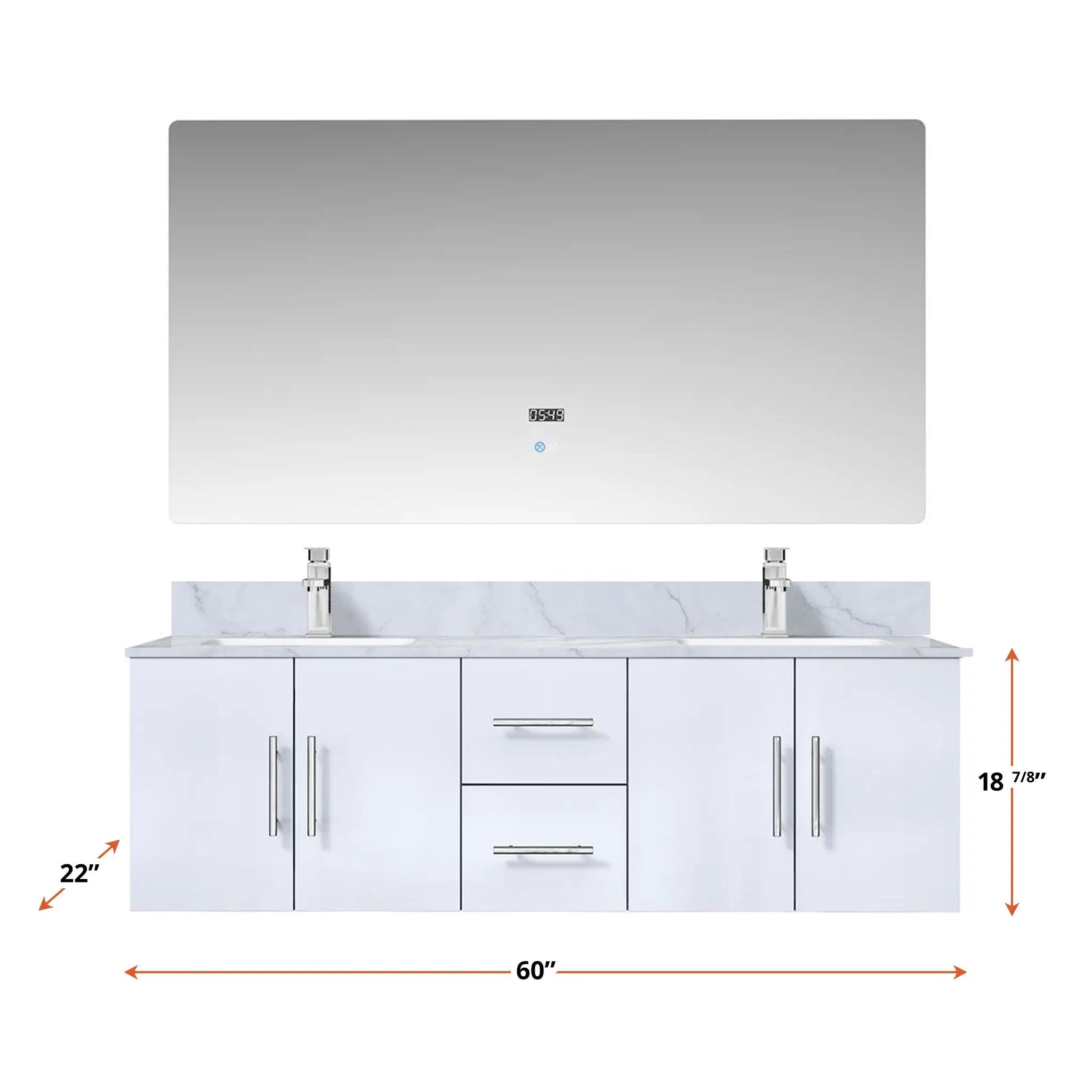 glossy white vanity