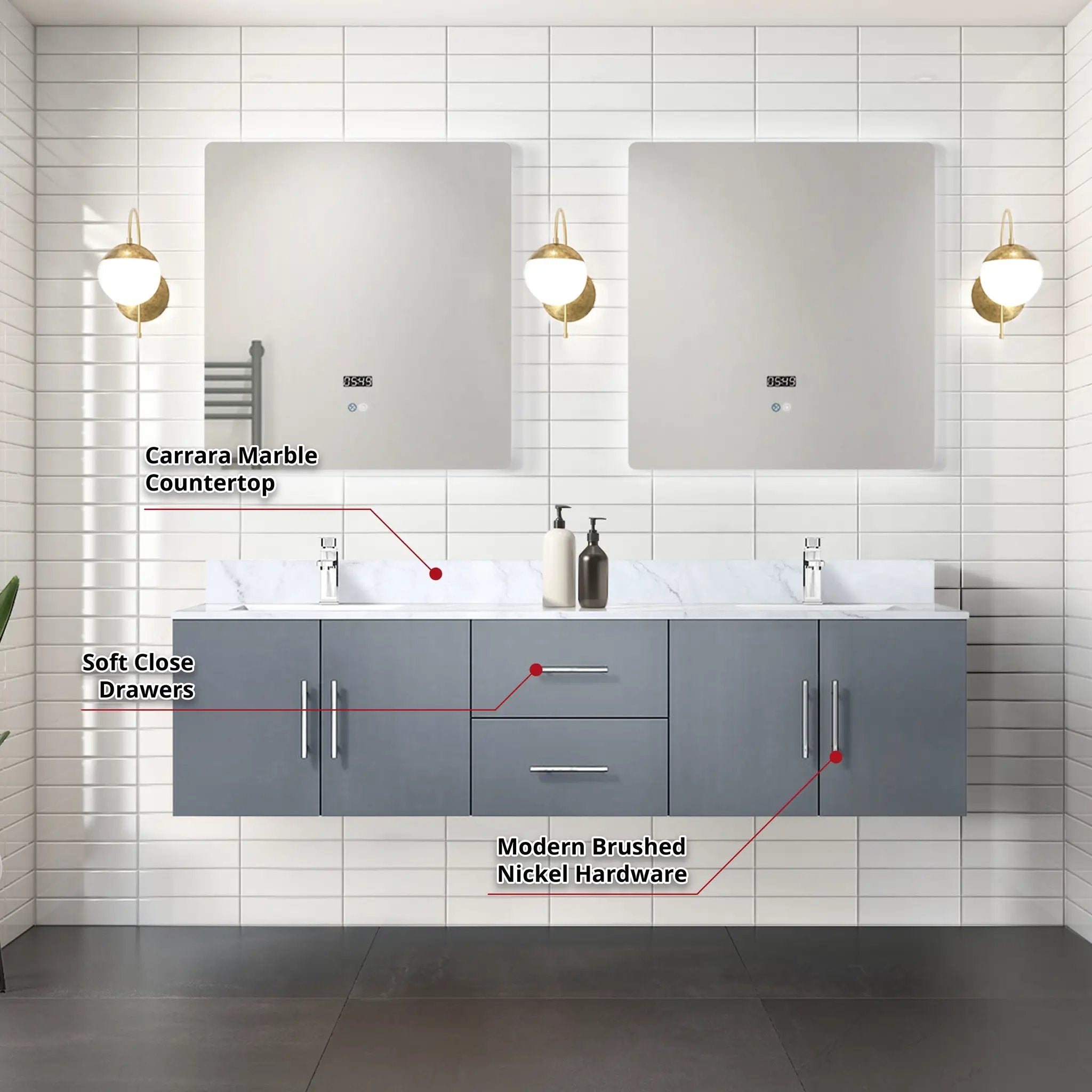 dark grey vanity