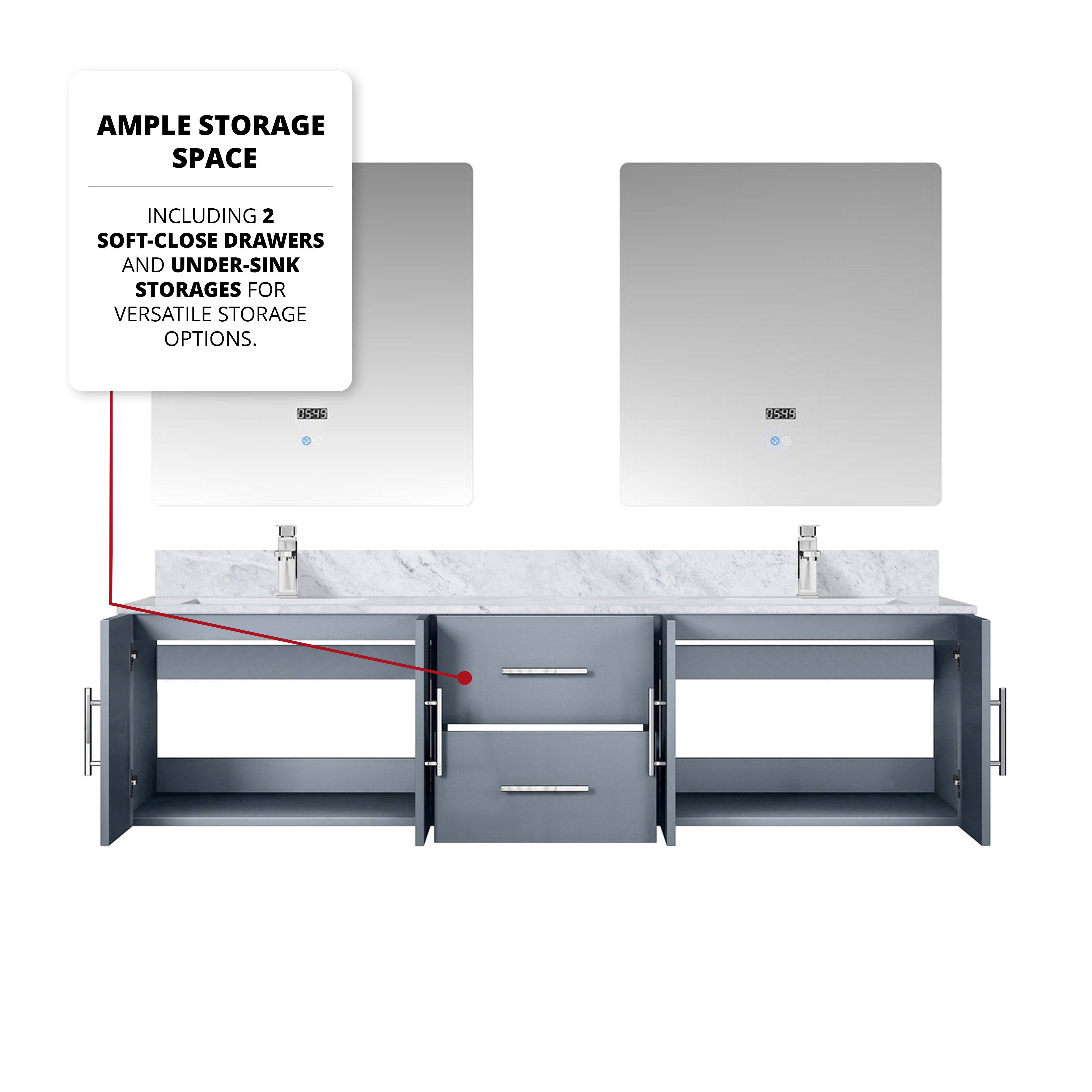dark grey vanity