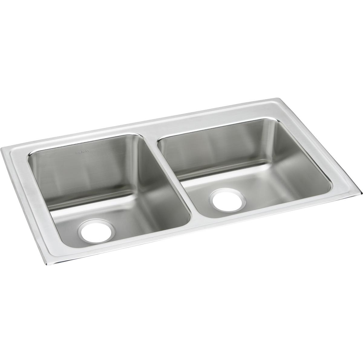 lustrous satin double bowl drop-in sink