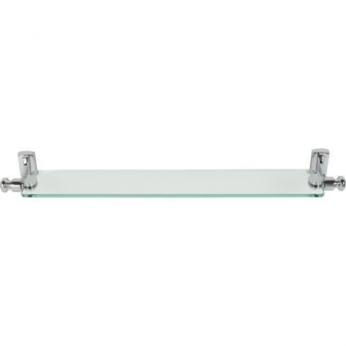 polished chrome glass shelf