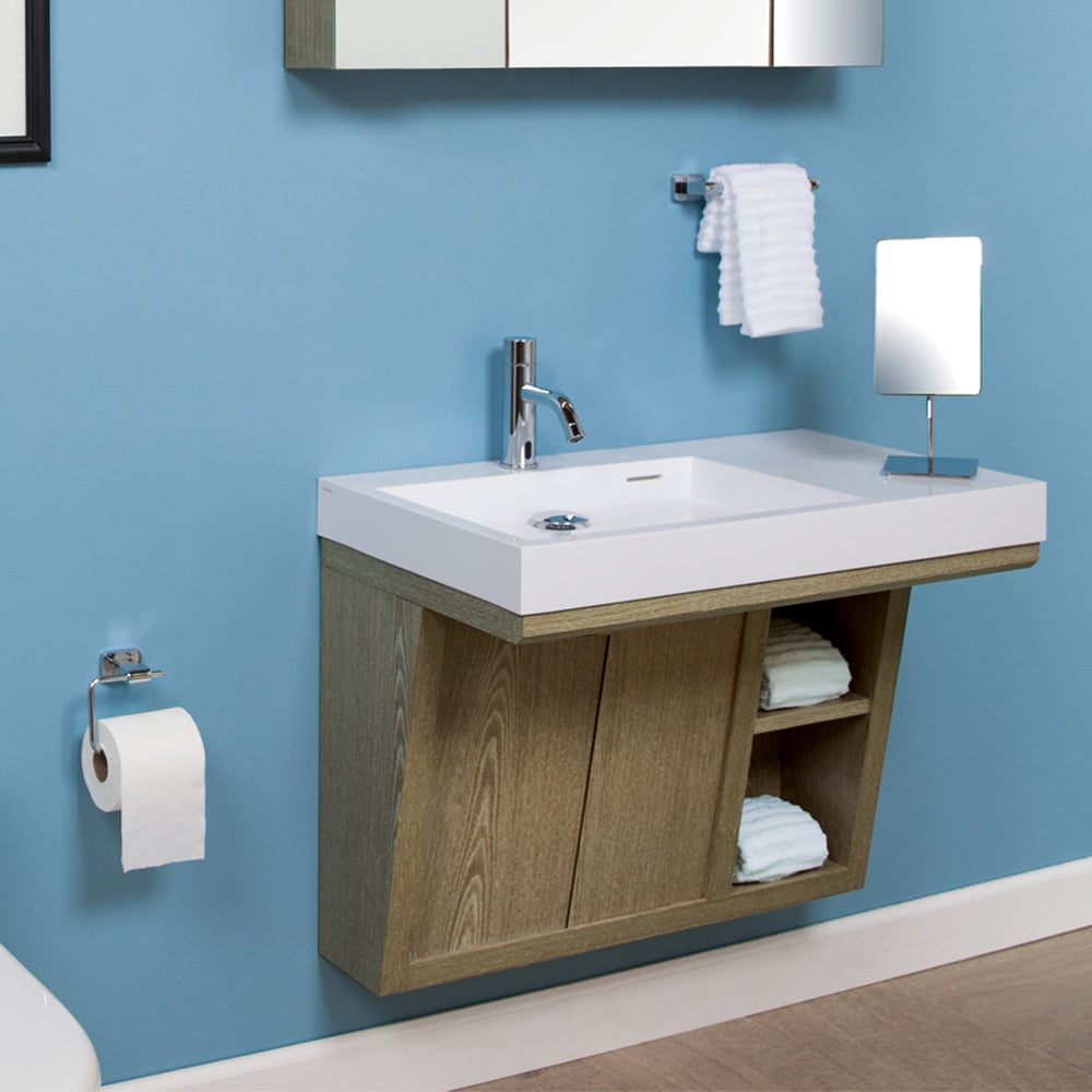 weathered oak vanity