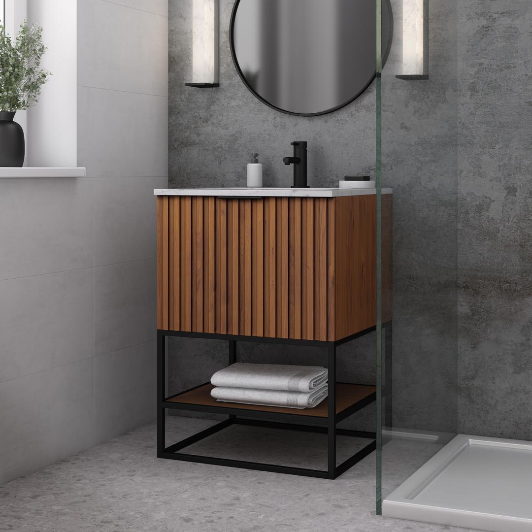 carrara marble vanity