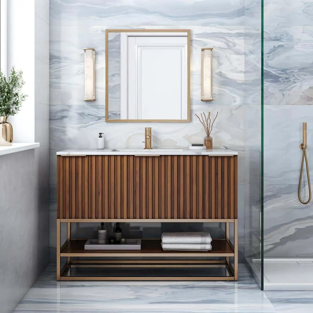 carrara marble vanity