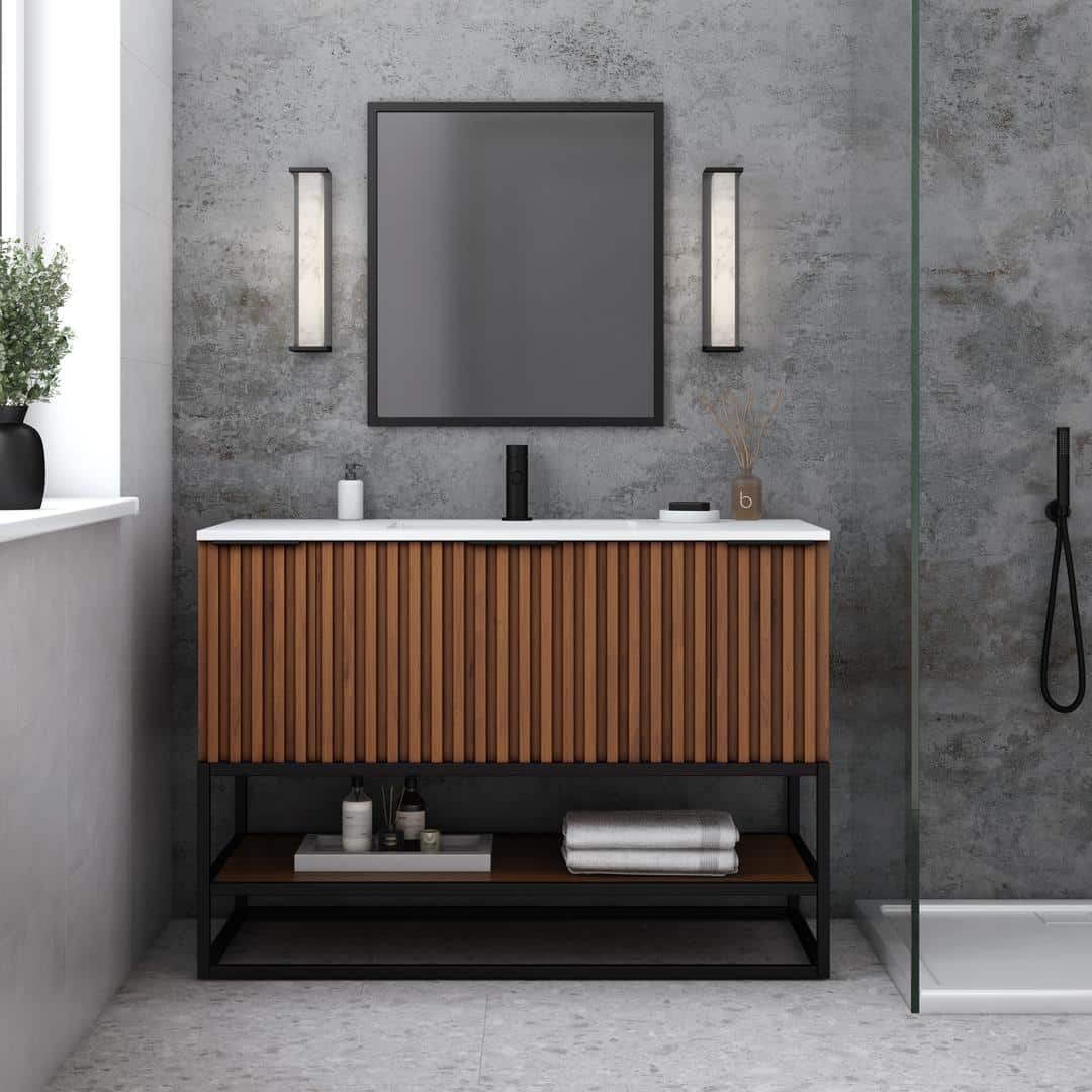 white quartz vanity