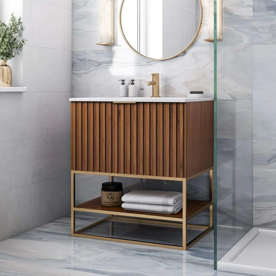 white quartz vanity