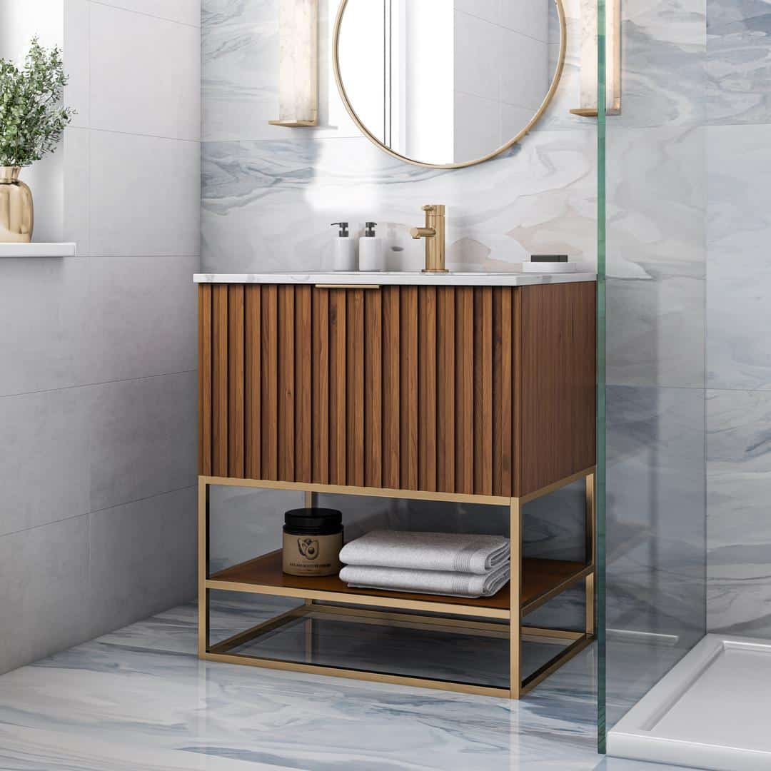 carrara marble vanity