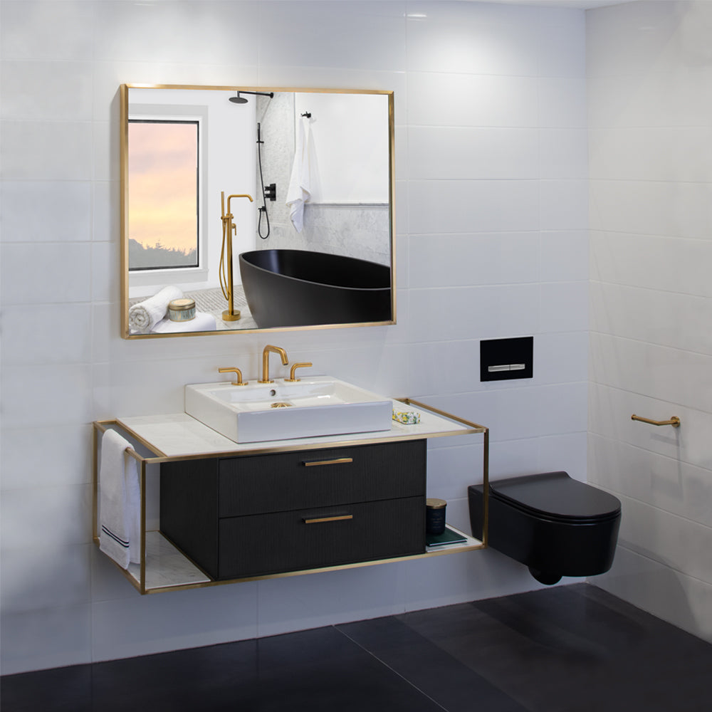 black with fine texture vanity