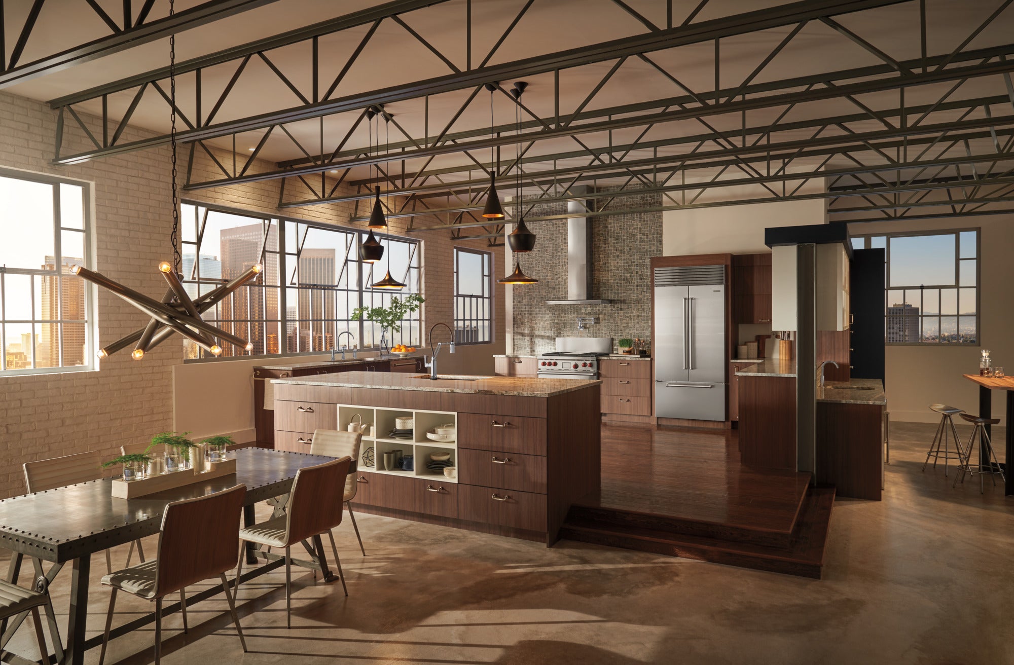 polished nickel bridge faucet