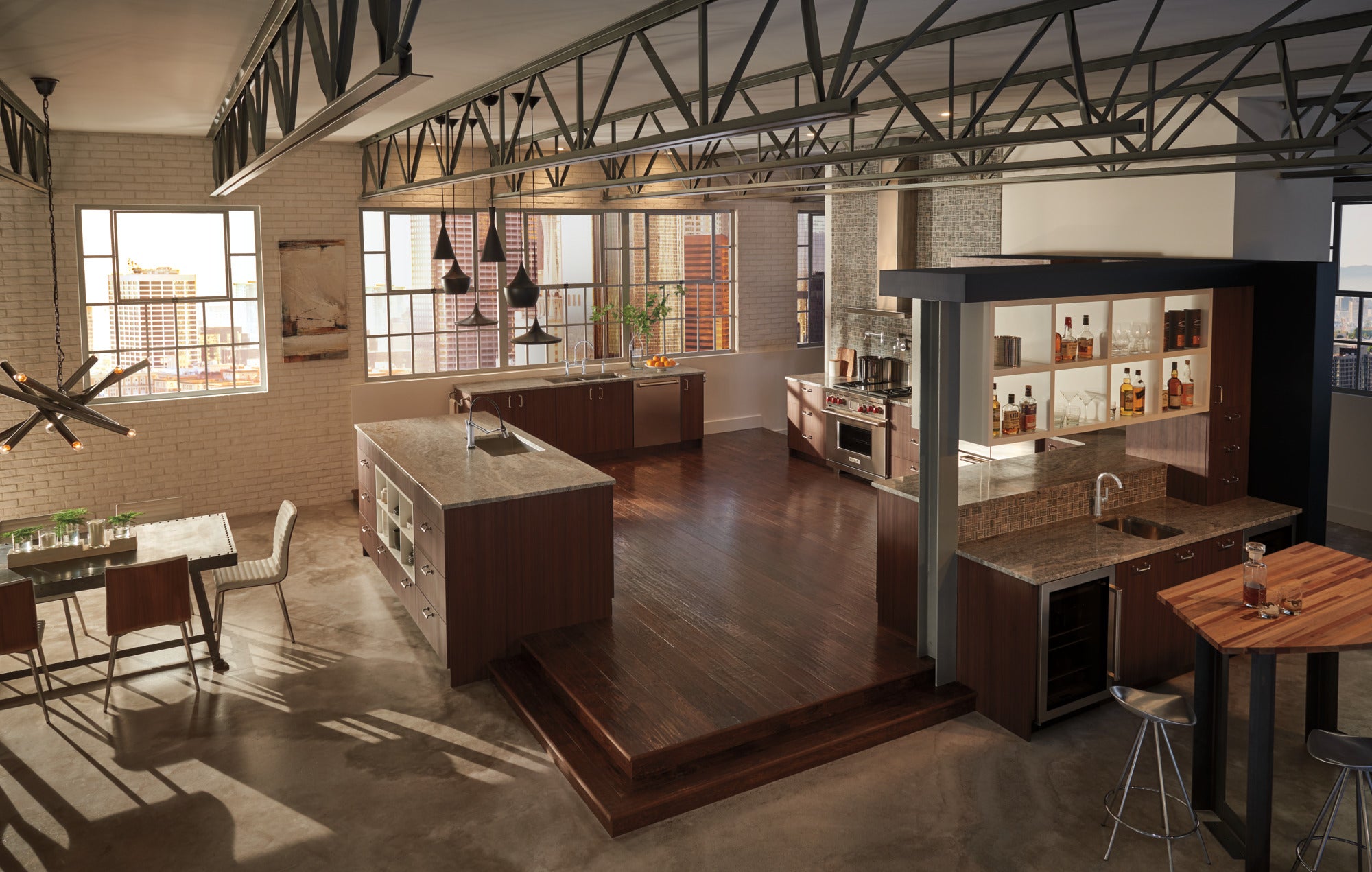 polished nickel bridge faucet