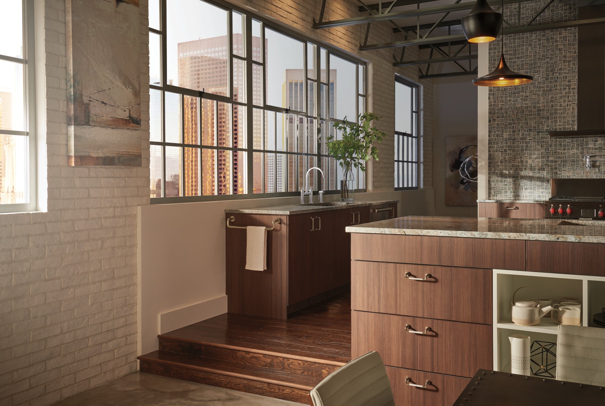 polished nickel bridge faucet