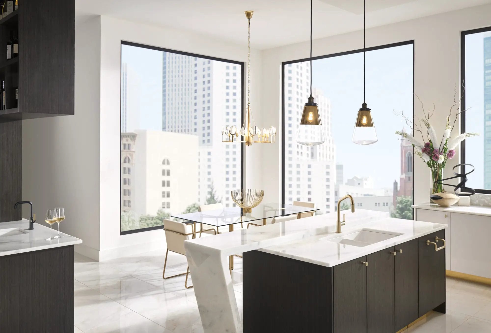 luxe gold bar faucet