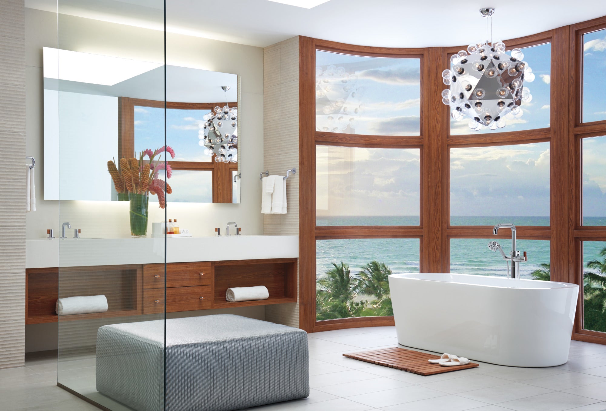 polished chrome / teak wood handle kit