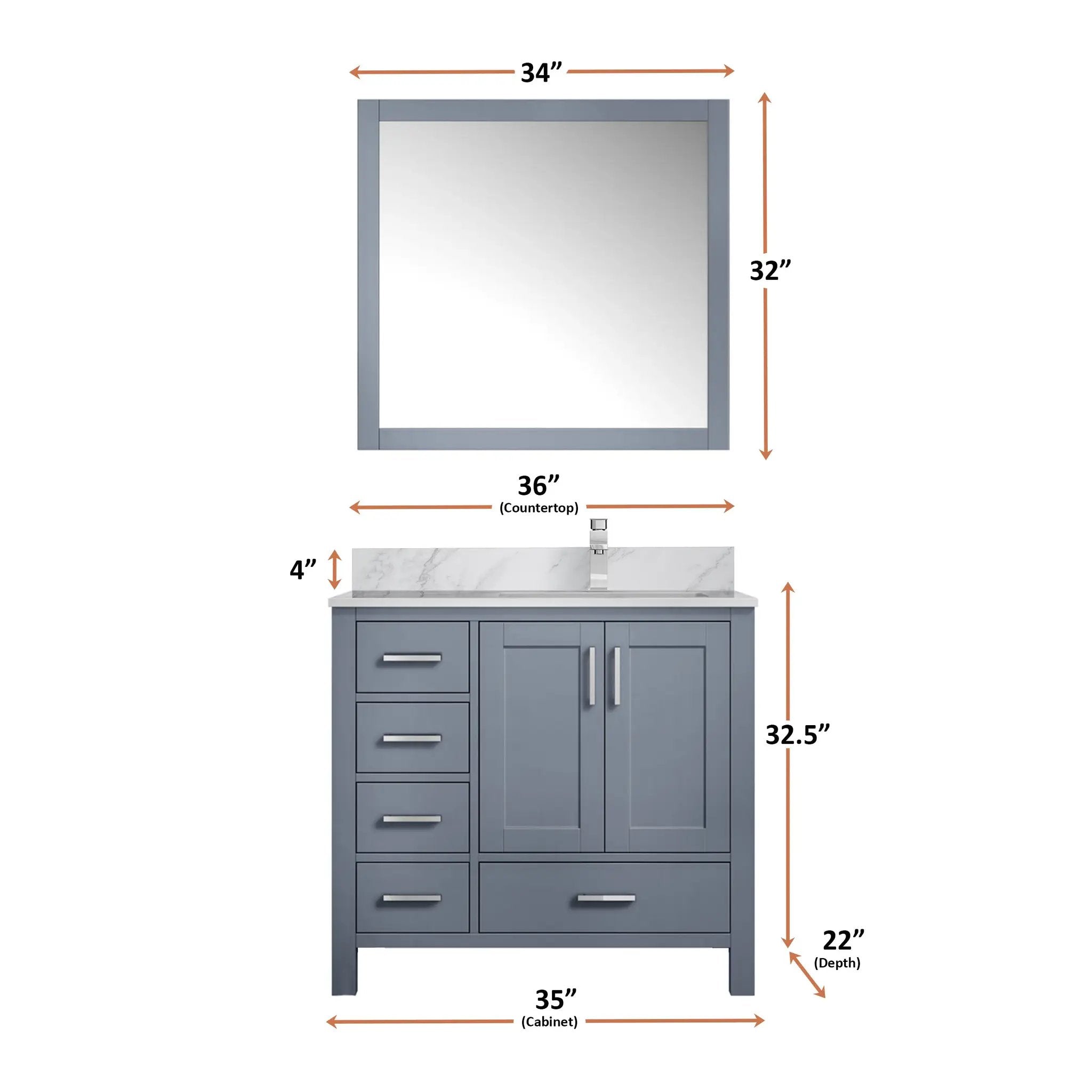 dark grey vanity