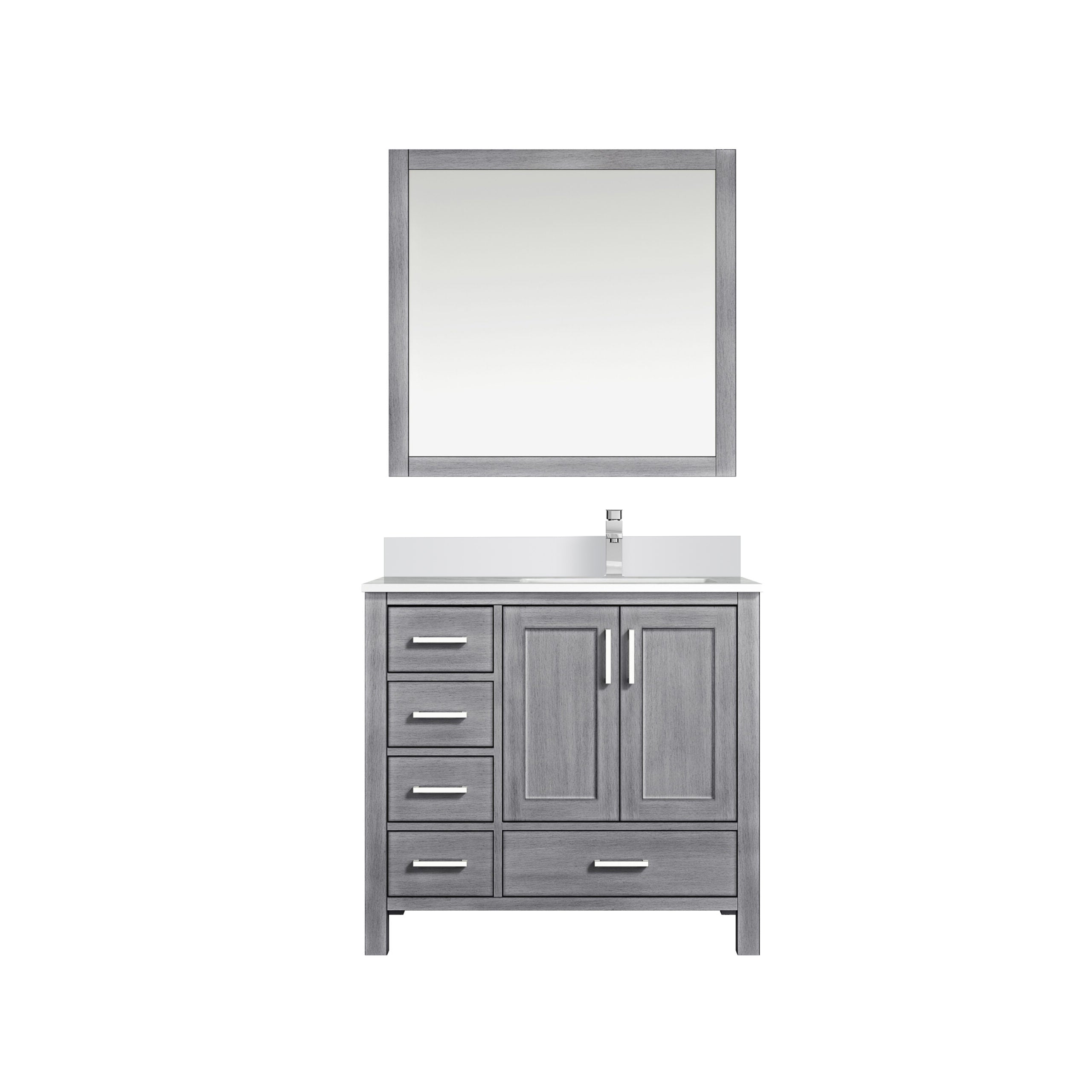 Lexora Jacques 36 in. W x 22 in. D Right Offset Bath Vanity