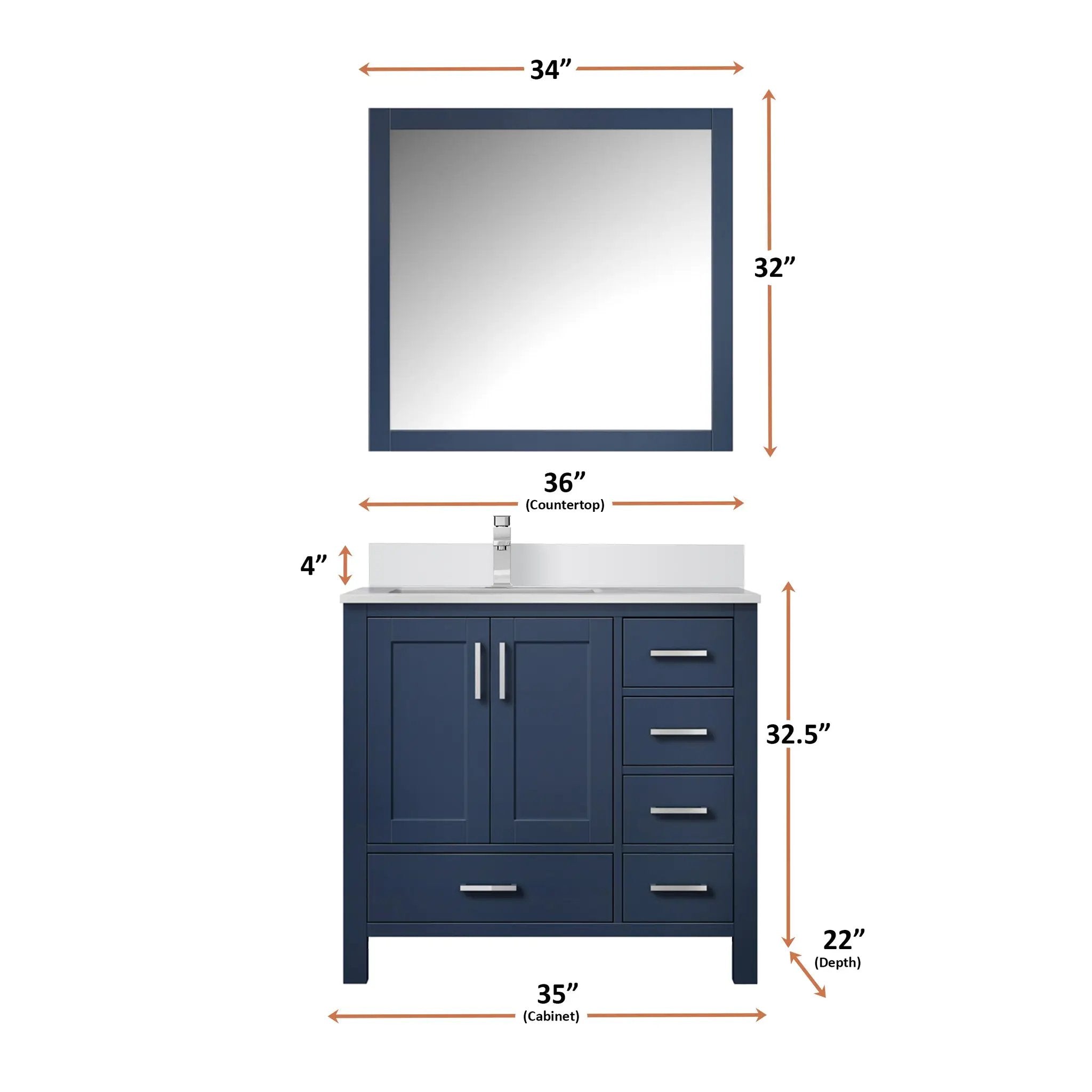 navy blue vanity