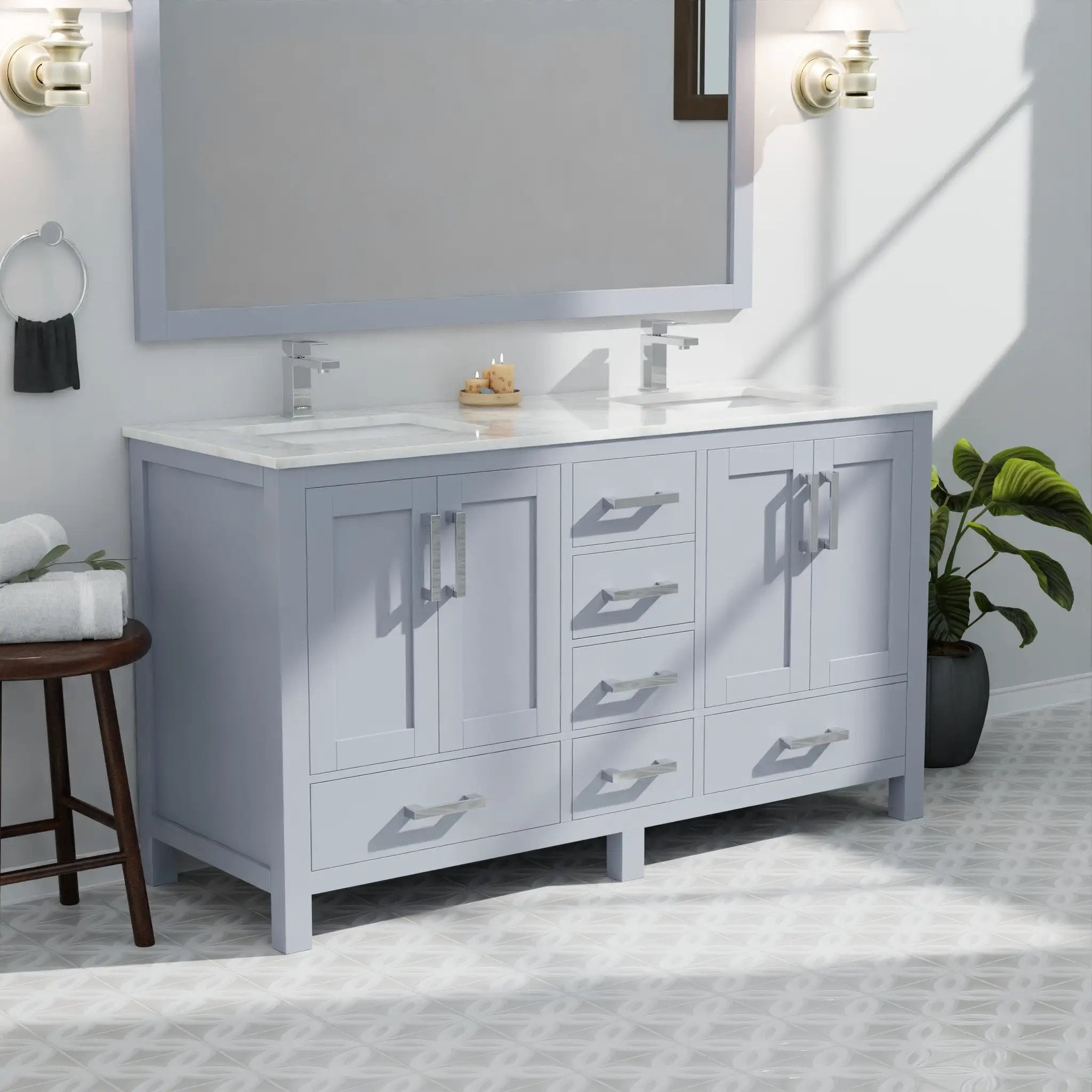 dark grey vanity