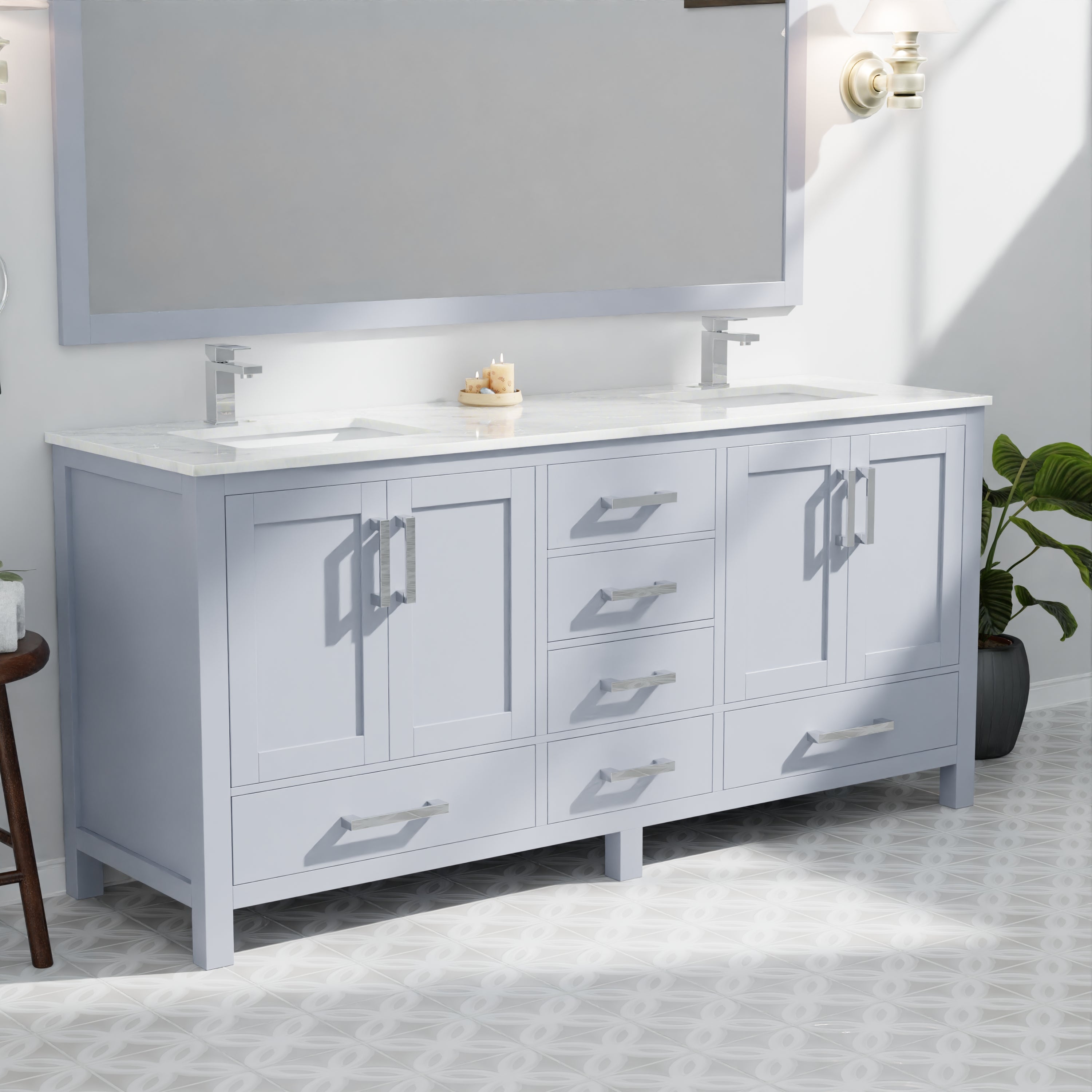 dark grey vanity