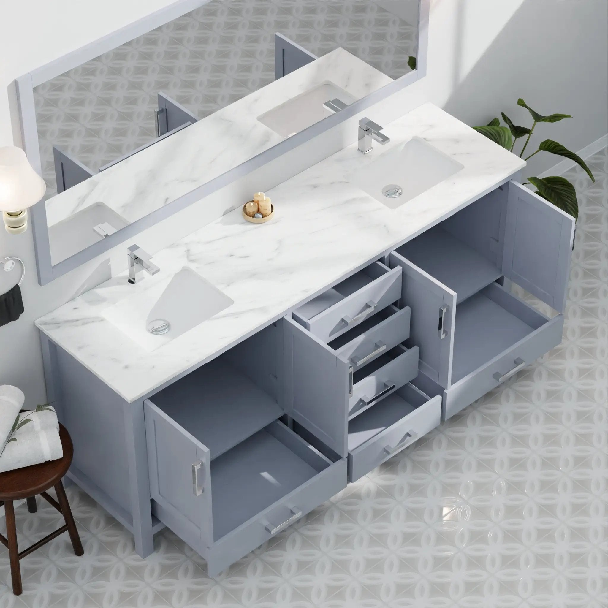 dark grey vanity