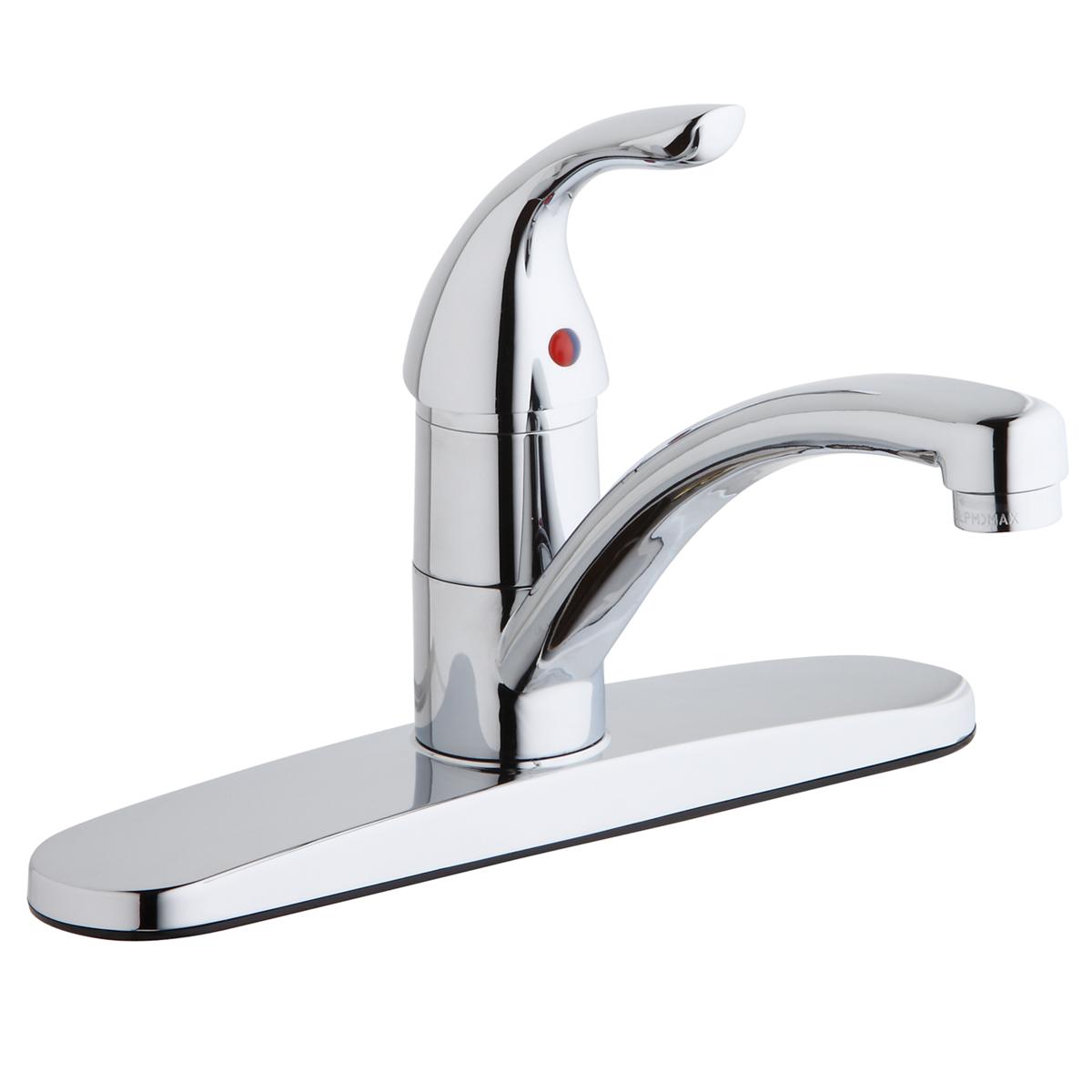 chrome deck mount kitchen faucet