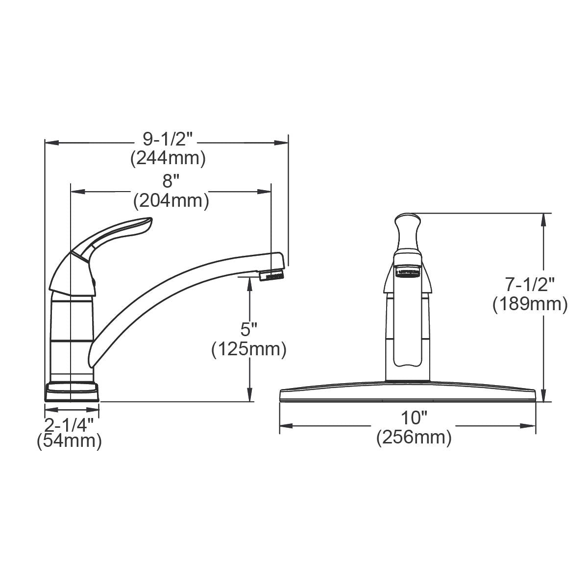 chrome deck mount kitchen faucet