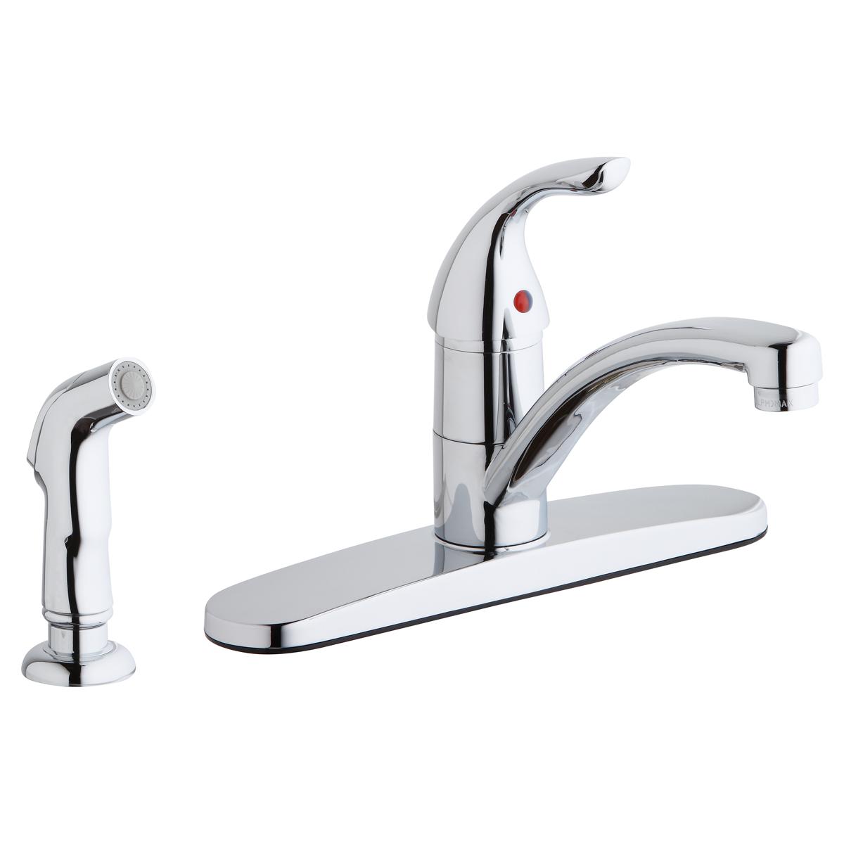 chrome deck mount kitchen faucet