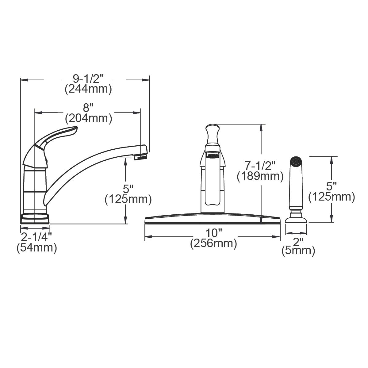 chrome deck mount kitchen faucet