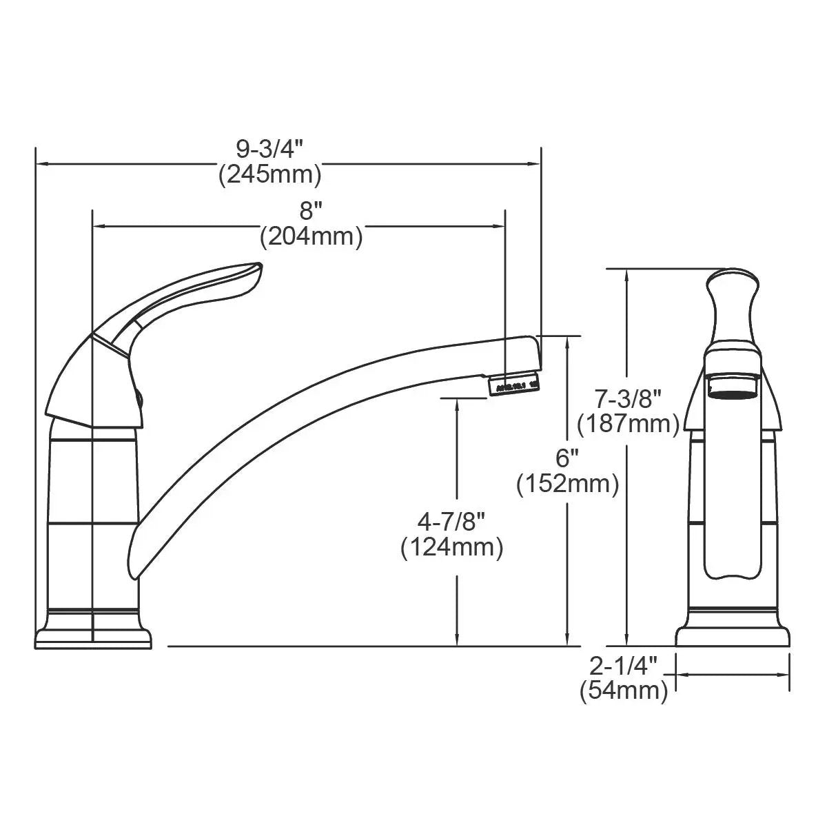 chrome deck mount kitchen faucet