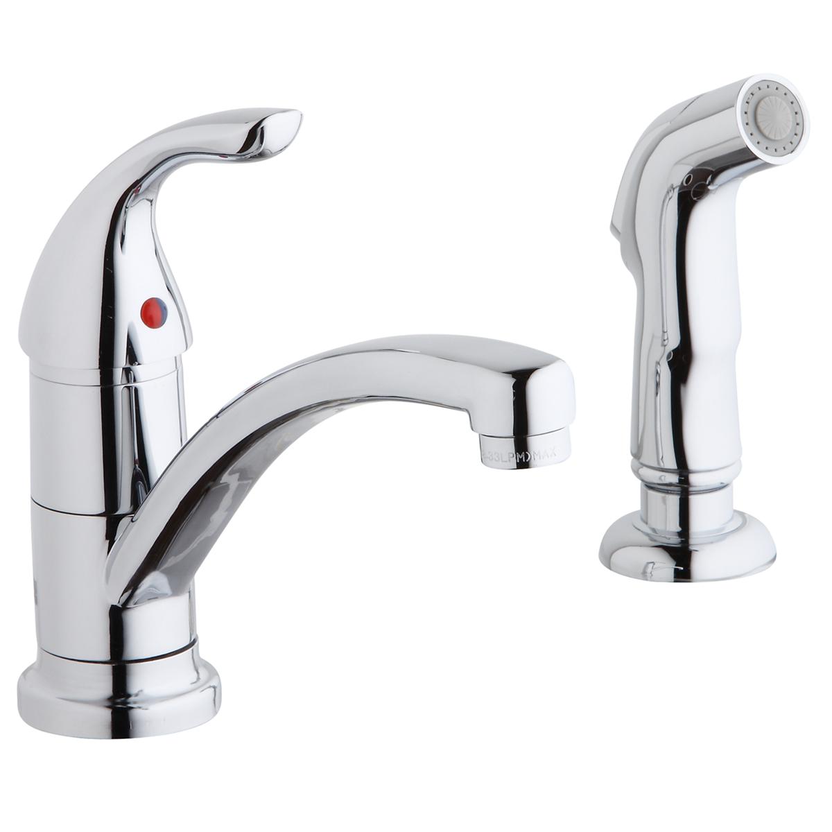 chrome deck mount kitchen faucet