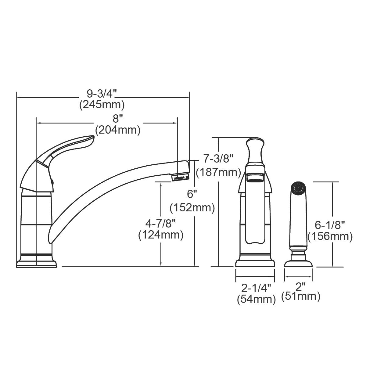 chrome deck mount kitchen faucet